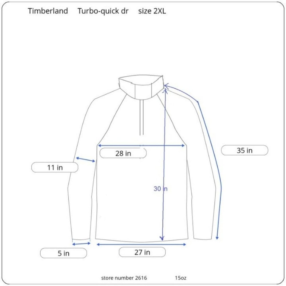 Timberland Pullover Turbo-quick dry Fleece Microfiber 1/4 zip Gray men's 2XL - Picture 5 of 5